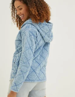 FatFace Asher Quilted Zip Through Hoodie|Women Sweatshirts & Hoodies