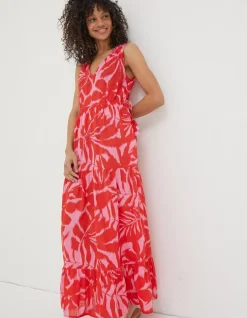 FatFace Avery Ikat Leaves Midi Dress|Women Dresses