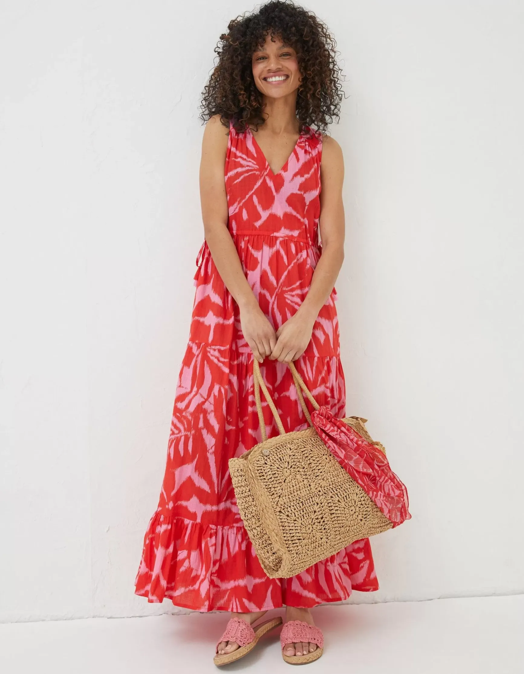 FatFace Avery Ikat Leaves Midi Dress|Women Dresses
