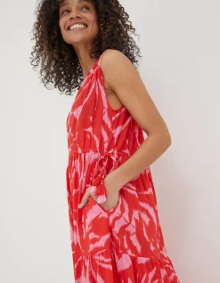 FatFace Avery Ikat Leaves Midi Dress|Women Dresses