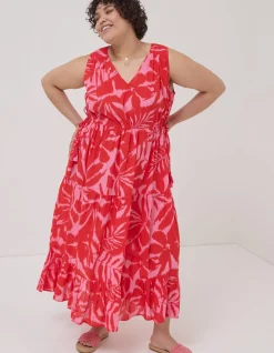 FatFace Avery Ikat Leaves Midi Dress|Women Dresses