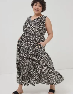 FatFace Avery Paint Stroke Midi Dress|Women Dresses