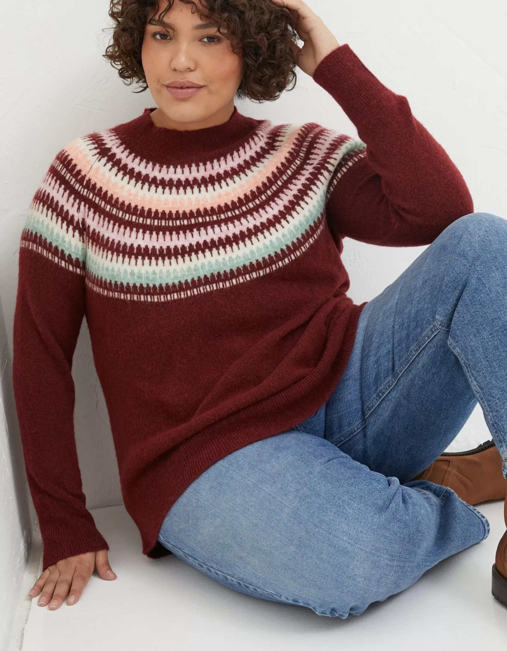 FatFace Bea Yoke Fairisle Jumper|Women Knitwear