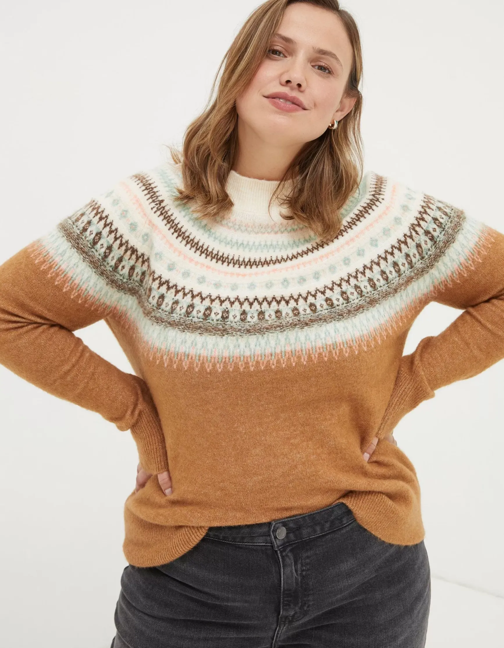 FatFace Bea Yoke Fairisle Jumper|Women Knitwear