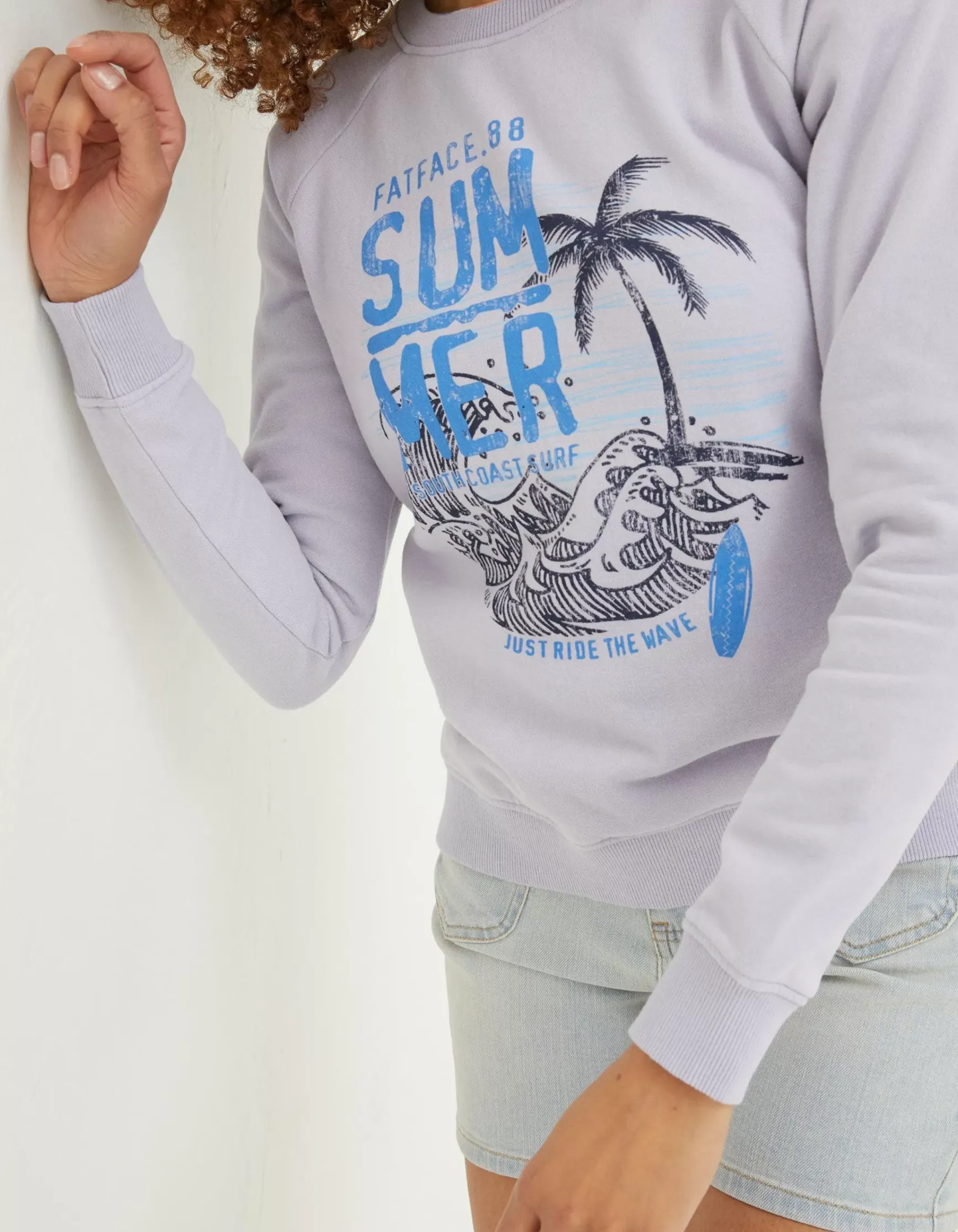 FatFace Becky Summer Graphic Crew Sweatshirt|Women Sweatshirts & Hoodies