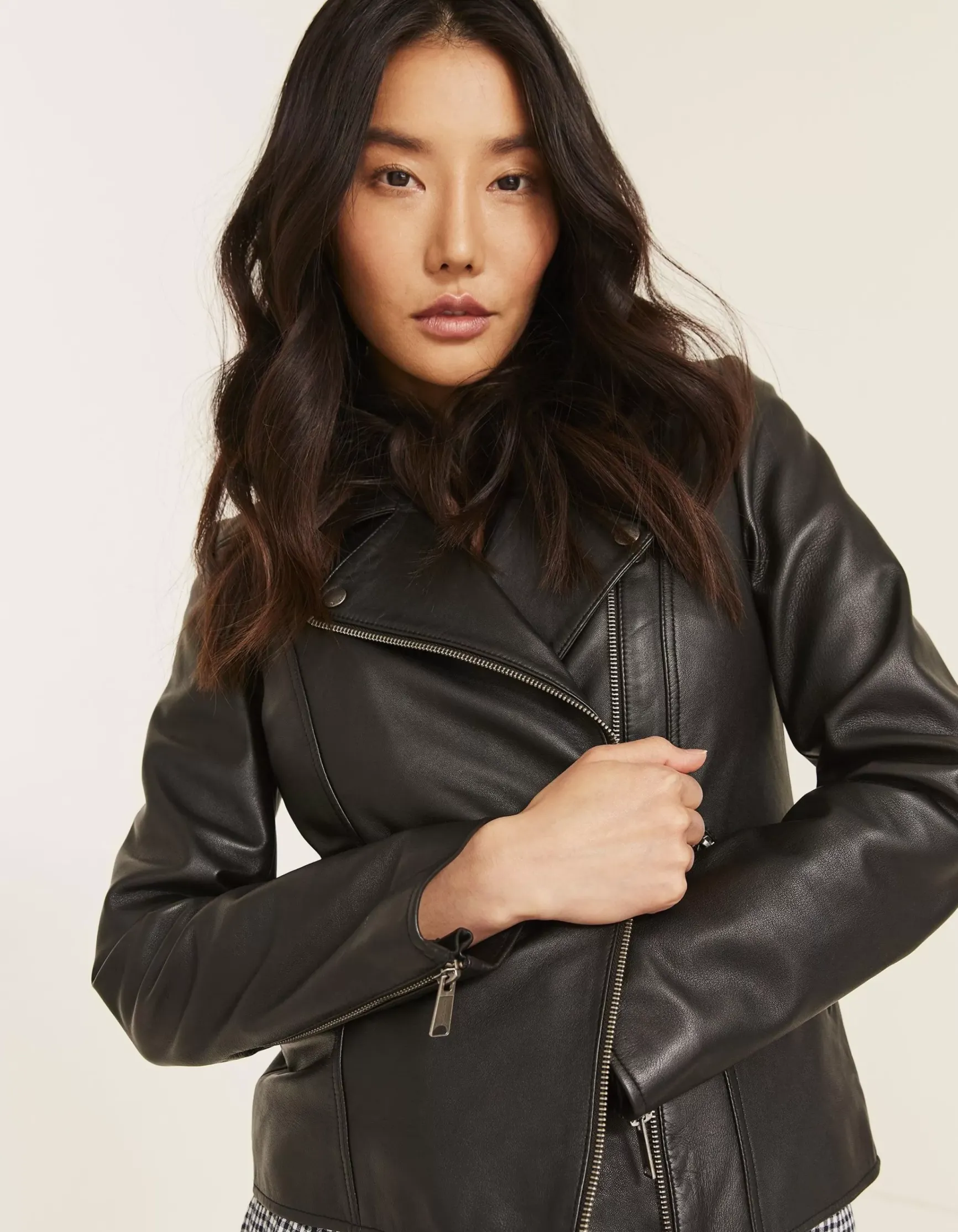 FatFace Bethany Biker Leather Jacket|Women Coats & Jackets