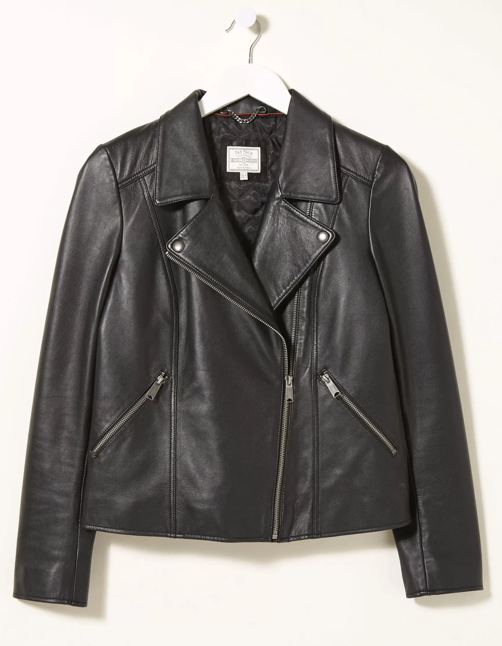 FatFace Bethany Biker Leather Jacket|Women Coats & Jackets