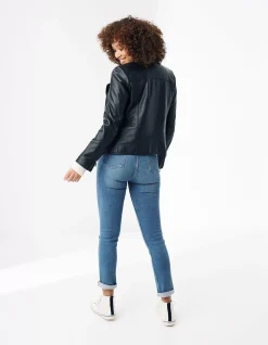 FatFace Bethany Biker Leather Jacket|Women Coats & Jackets