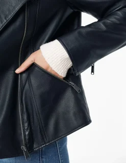 FatFace Bethany Biker Leather Jacket|Women Coats & Jackets