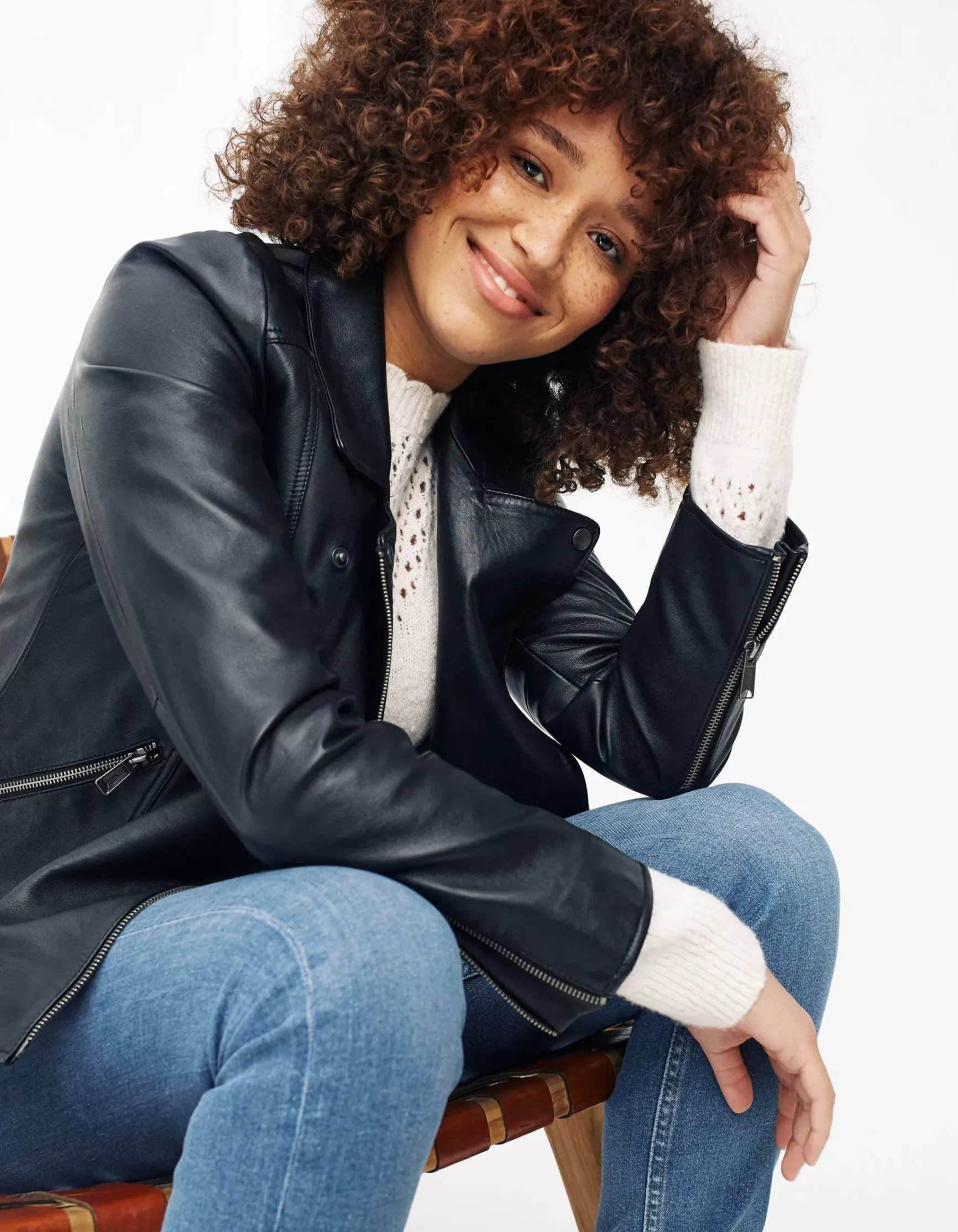 FatFace Bethany Biker Leather Jacket|Women Coats & Jackets
