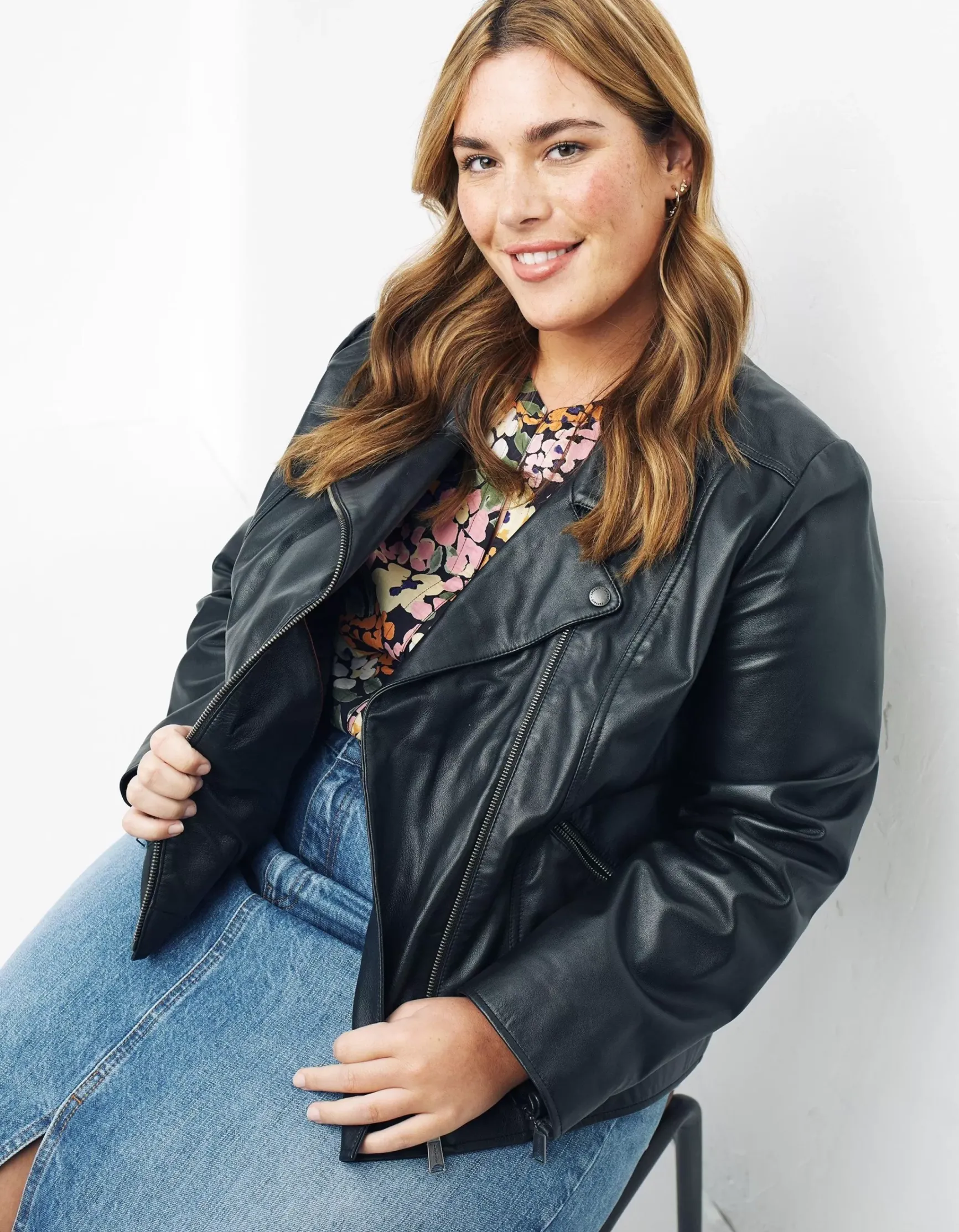 FatFace Bethany Biker Leather Jacket|Women Coats & Jackets