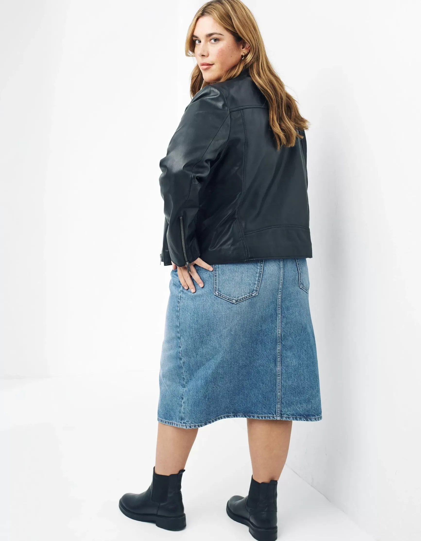 FatFace Bethany Biker Leather Jacket|Women Coats & Jackets