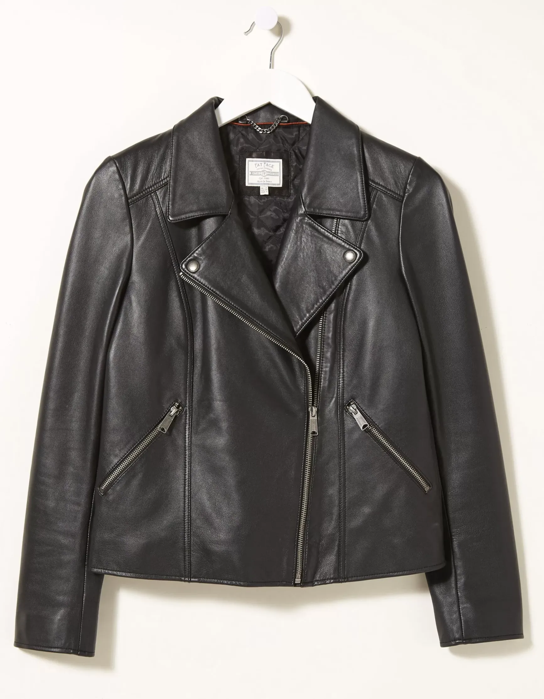 FatFace Bethany Biker Leather Jacket|Women Coats & Jackets
