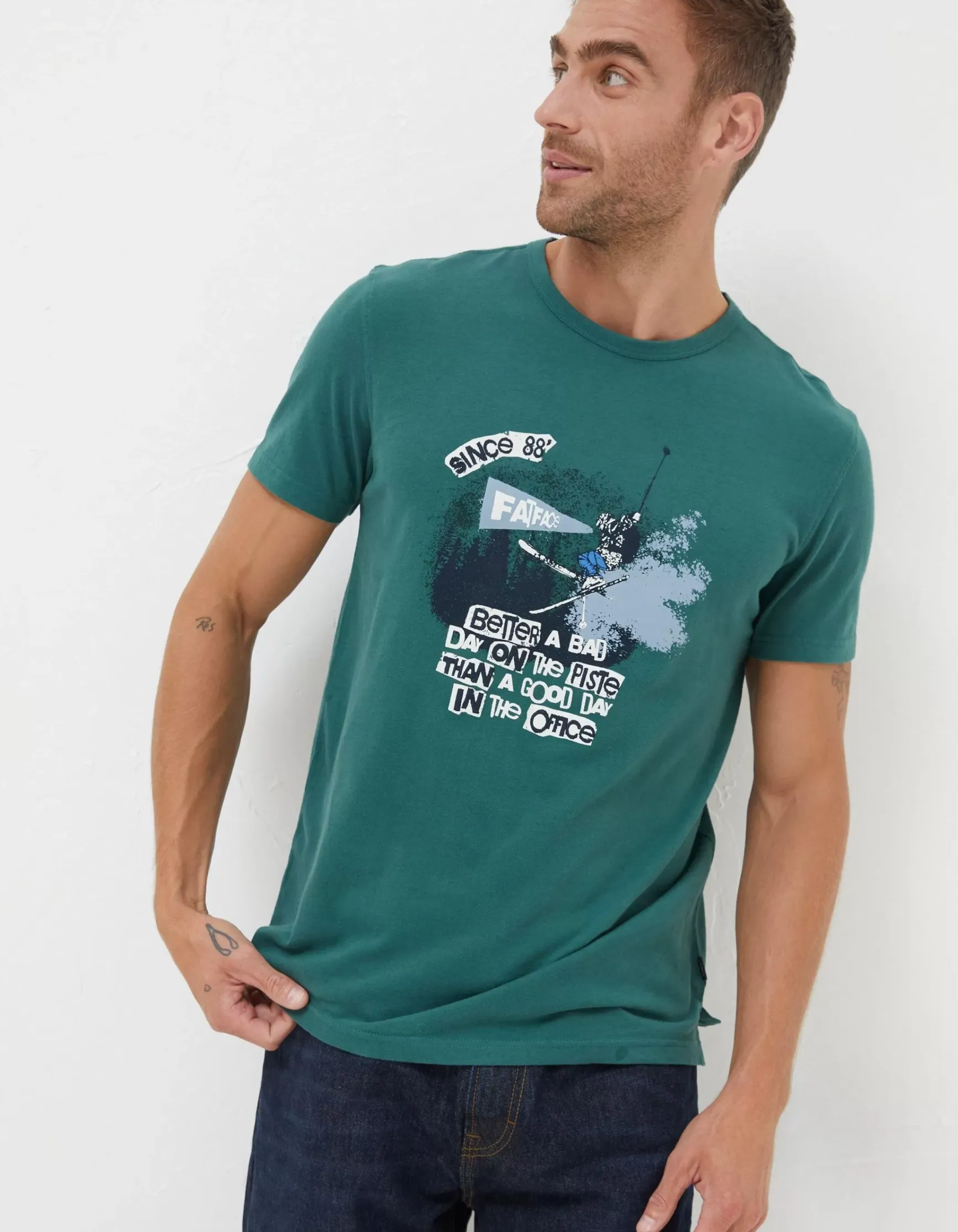 FatFace Better A Bad Day Ski T Shirt|Men View All