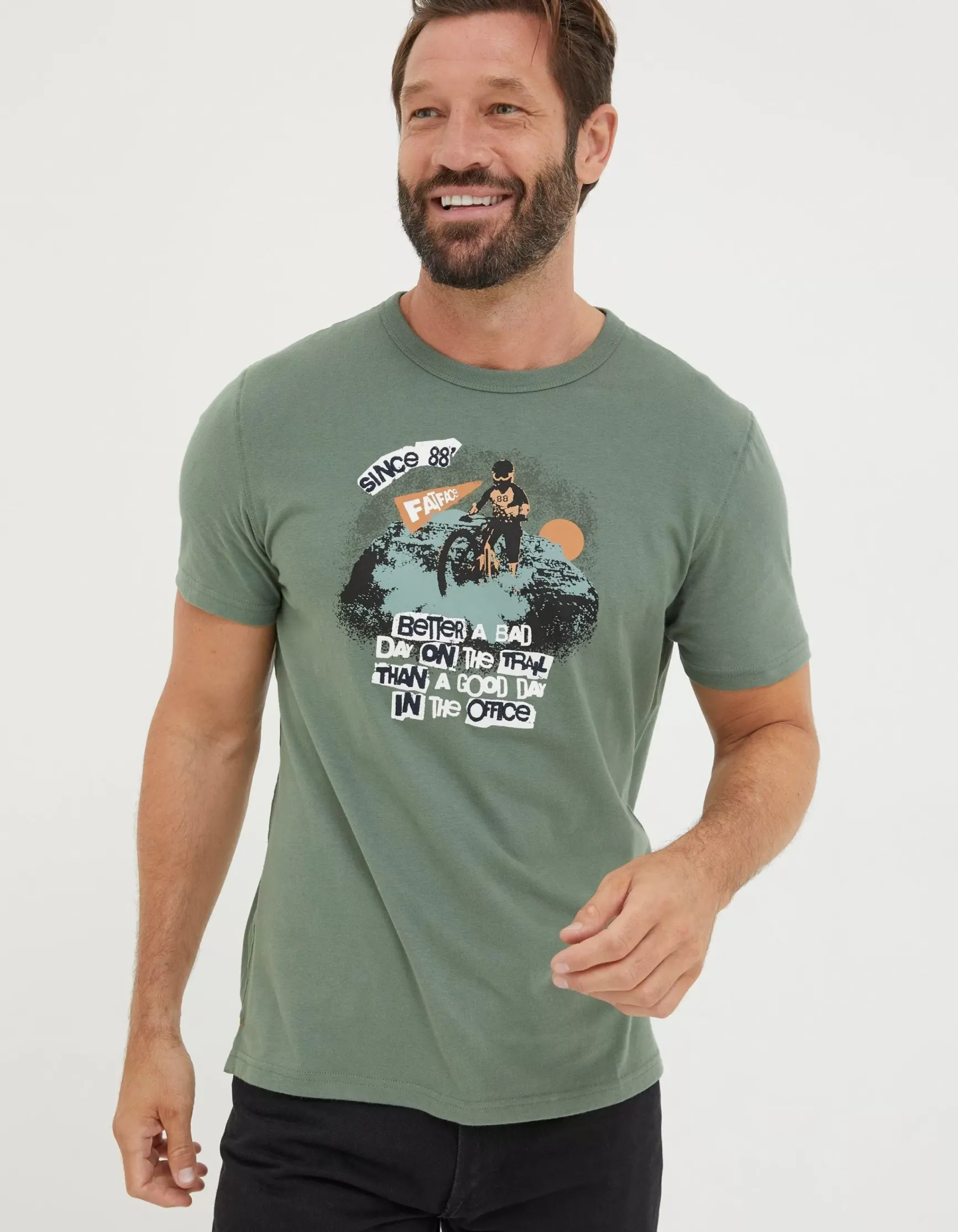 FatFace Better A Bad Day Trail T Shirt|Men View All