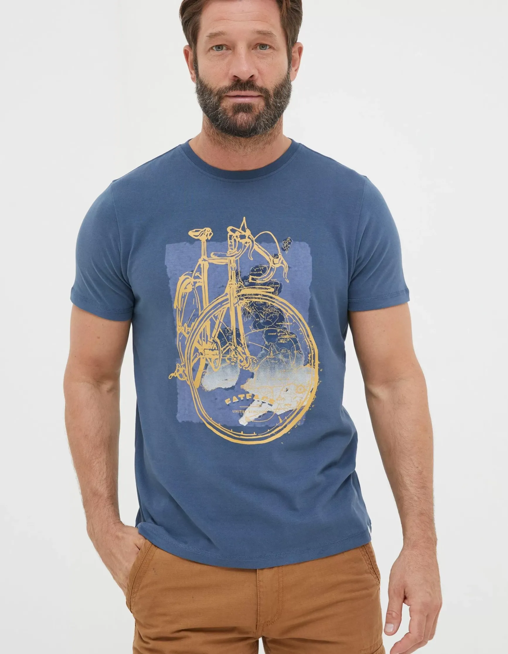 FatFace Bike Map T-Shirt|Men T-Shirts