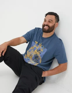 FatFace Bike Map T-Shirt|Men T-Shirts