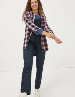 FatFace Billie Longline Check Shirt|Women Shirts & Blouses