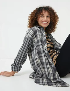 FatFace Billie Longline Check Shirt|Women Shirts & Blouses