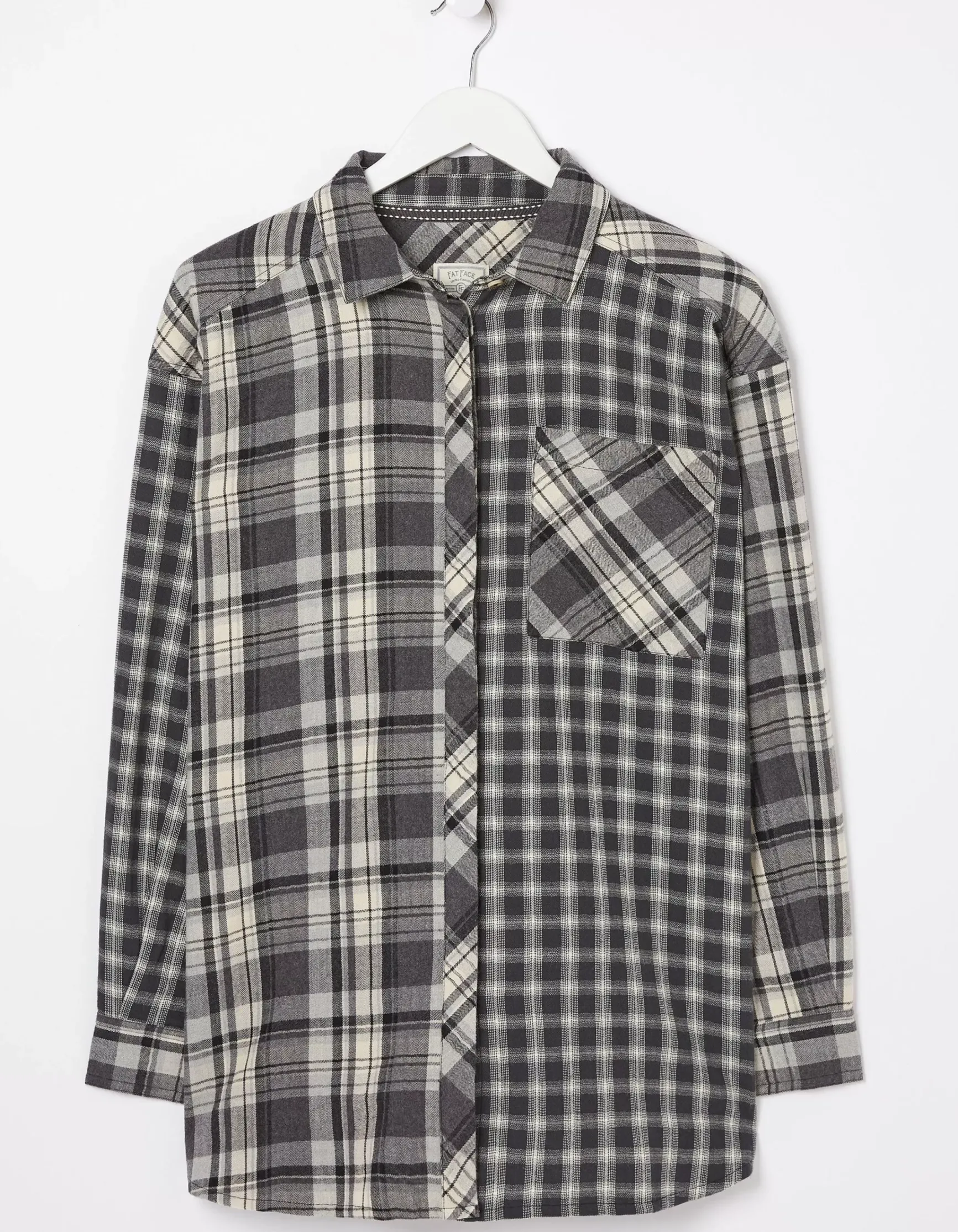FatFace Billie Longline Check Shirt|Women Shirts & Blouses