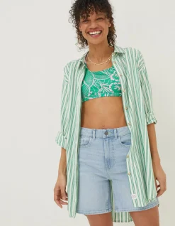 FatFace Billie Stripe Longline Shirt|Women Shirts & Blouses