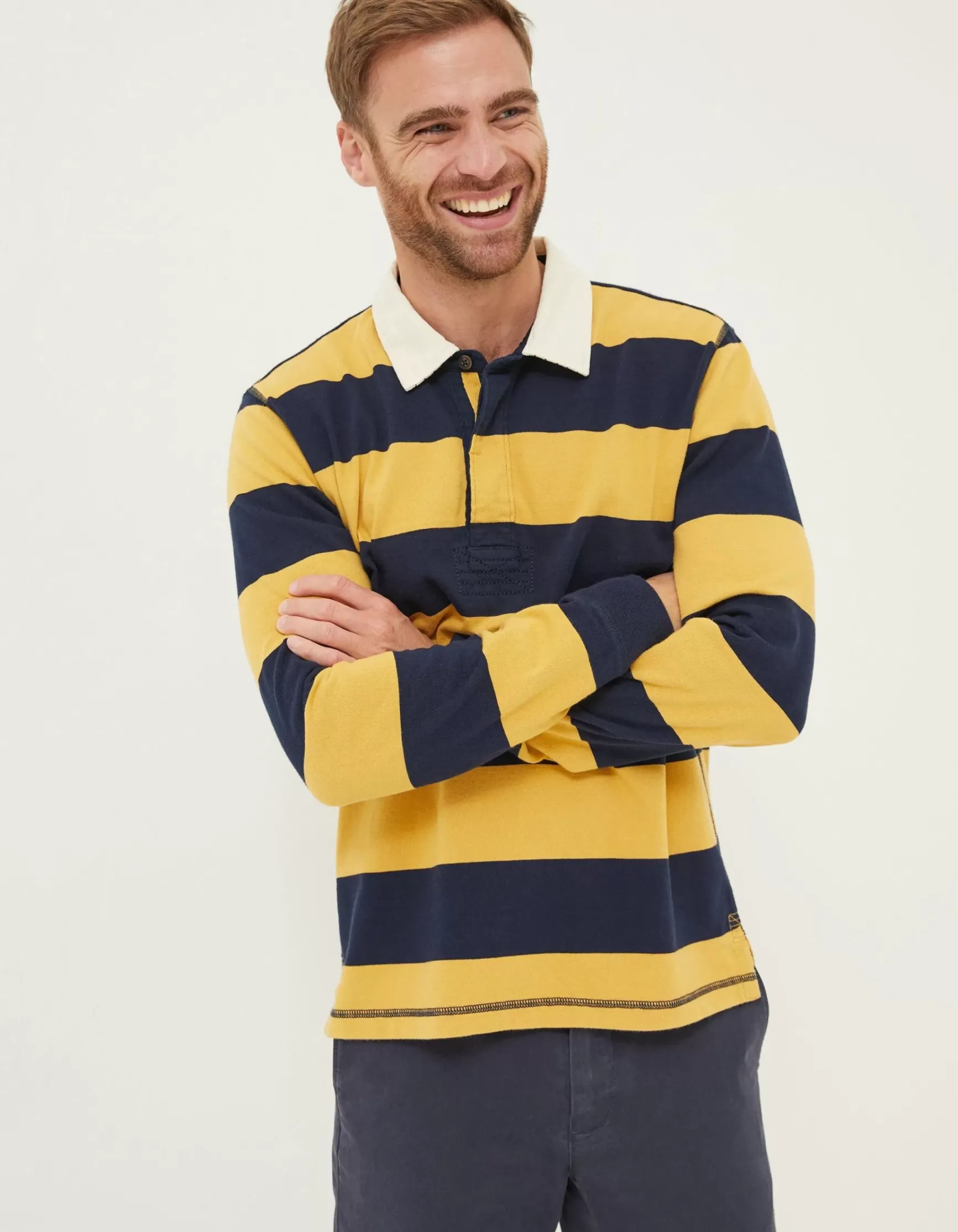 FatFace Block Stripe 88 Rugby Shirt|Men T-Shirts