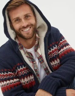 FatFace Borg Lined Fairisle Hoodie|Men View All
