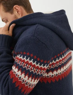 FatFace Borg Lined Fairisle Hoodie|Men View All