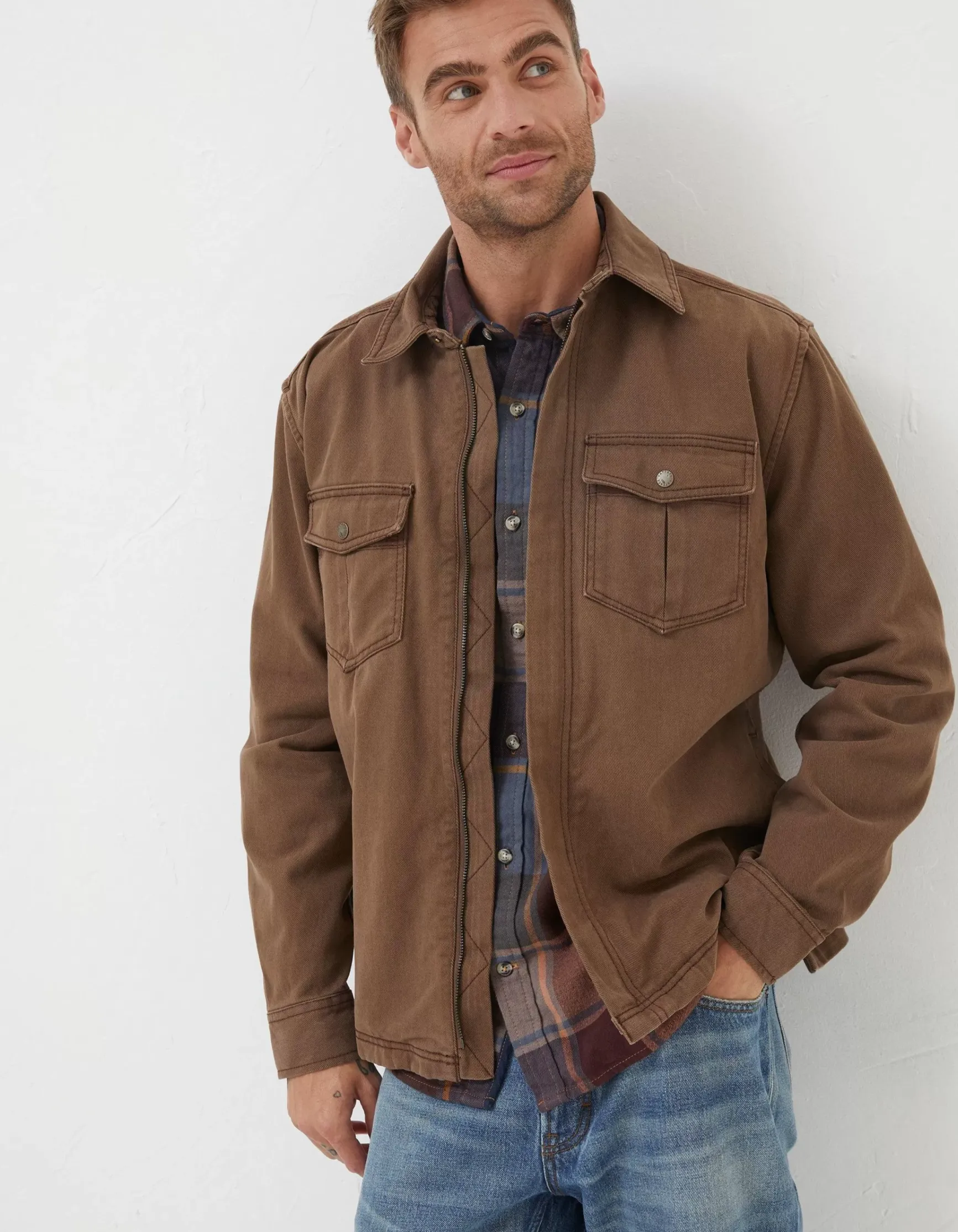 FatFace Bowd Zip Front Overshirt|Men View All