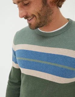 FatFace Braunton Chest Stripe Crew Jumper|Men Knitwear