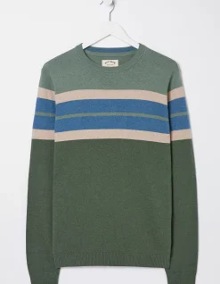 FatFace Braunton Chest Stripe Crew Jumper|Men Knitwear