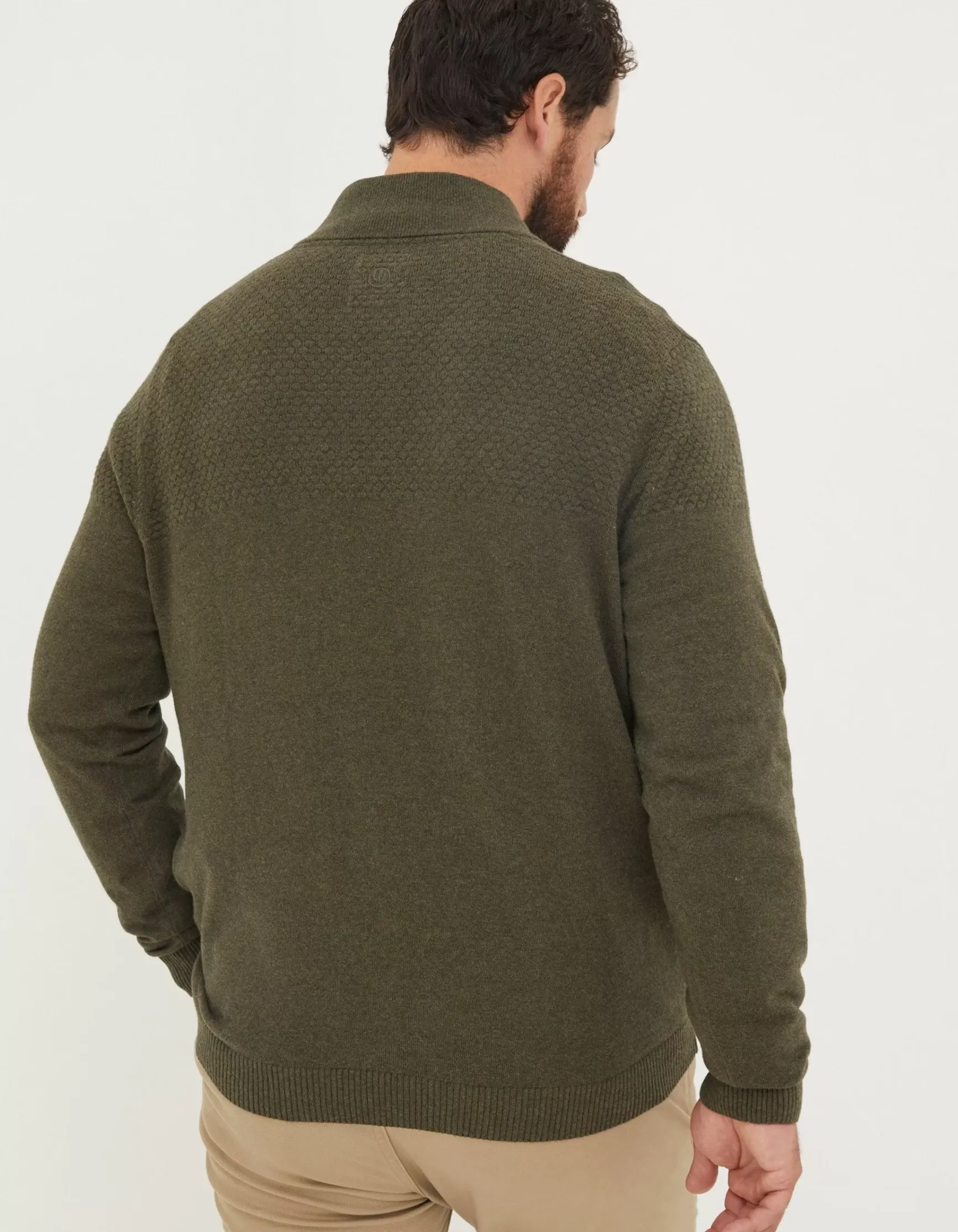 FatFace Braunton Textured Half Neck|Men Knitwear