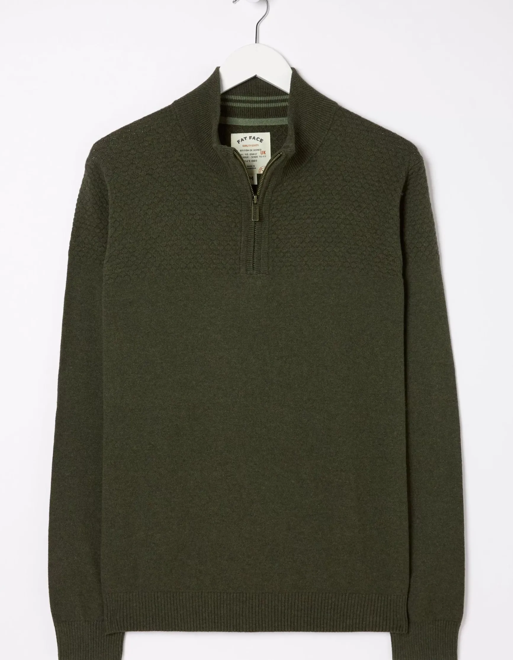 FatFace Braunton Textured Half Neck|Men Knitwear
