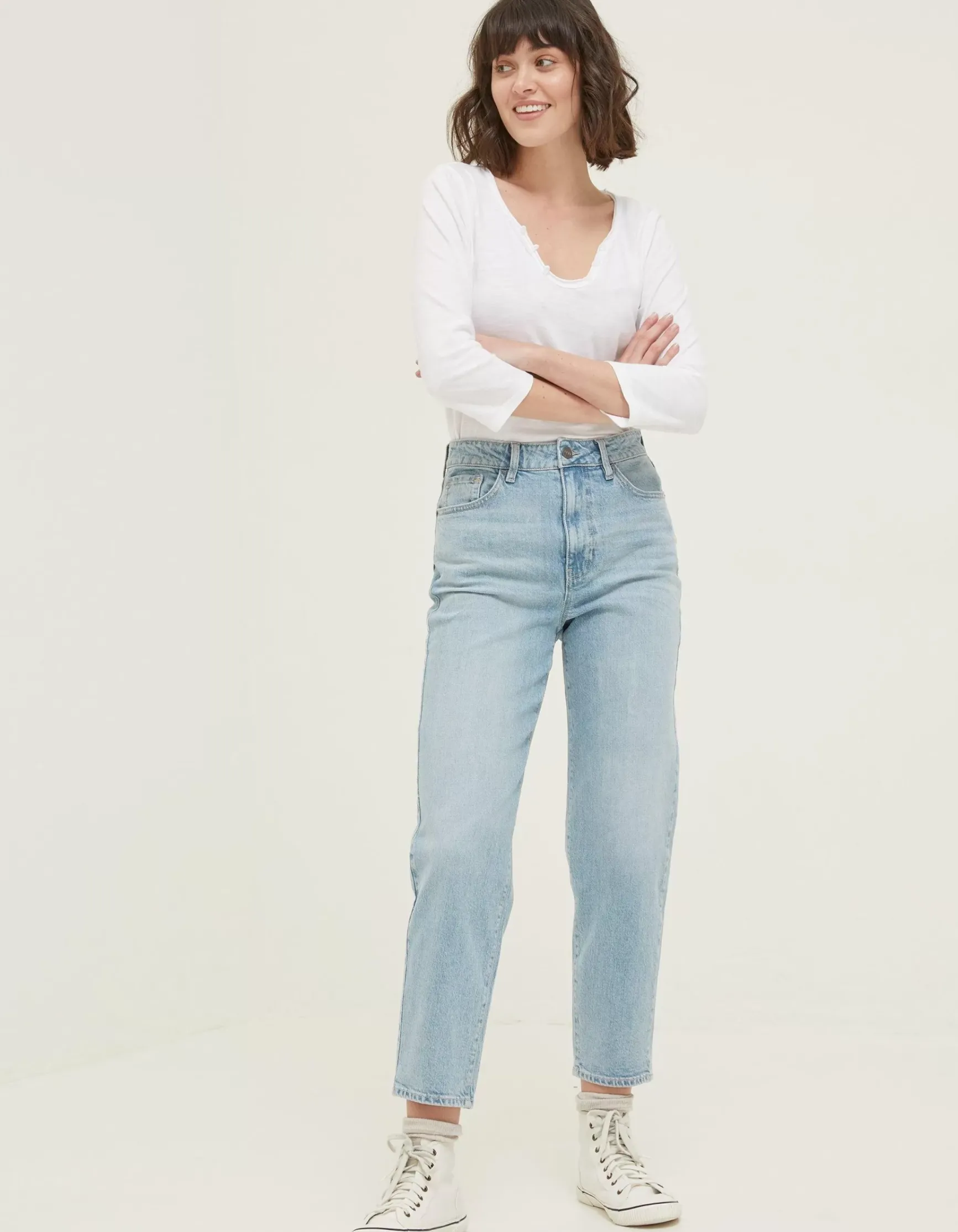 FatFace Bray Barrel Comfort Stretch Jeans|Women Jeans & Dungarees