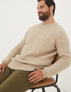 FatFace Calder Cable Crew Jumper|Men Nightwear & Pyjamas