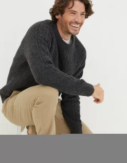 FatFace Calder Cable Crew Jumper|Men Knitwear