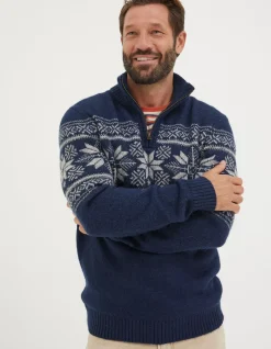 FatFace Calder Fairisle Half Neck Jumper|Men View All