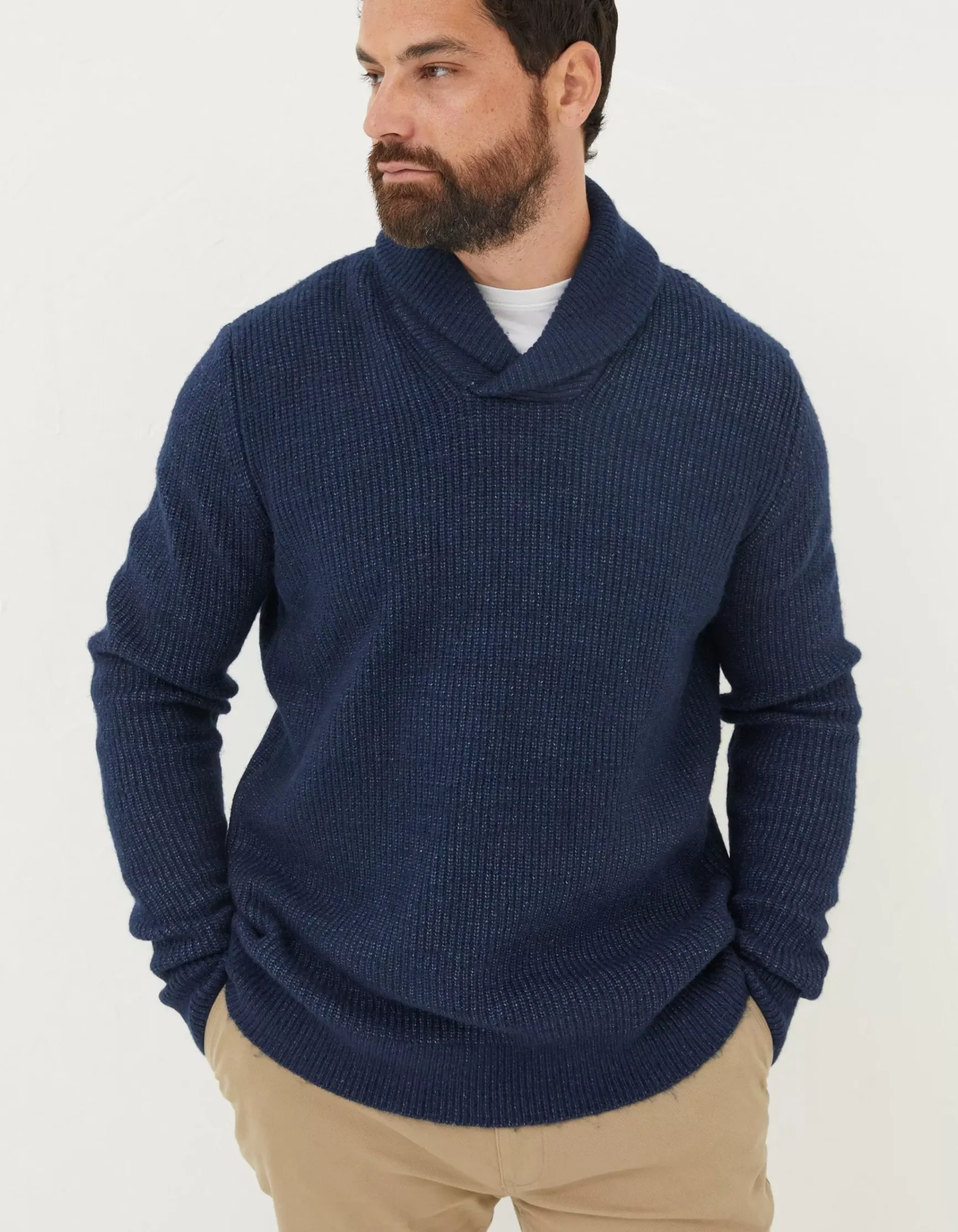 FatFace Calder Shawl Neck Jumper|Men Knitwear