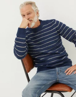 FatFace Calder Stripe Crew Jumper|Men Knitwear