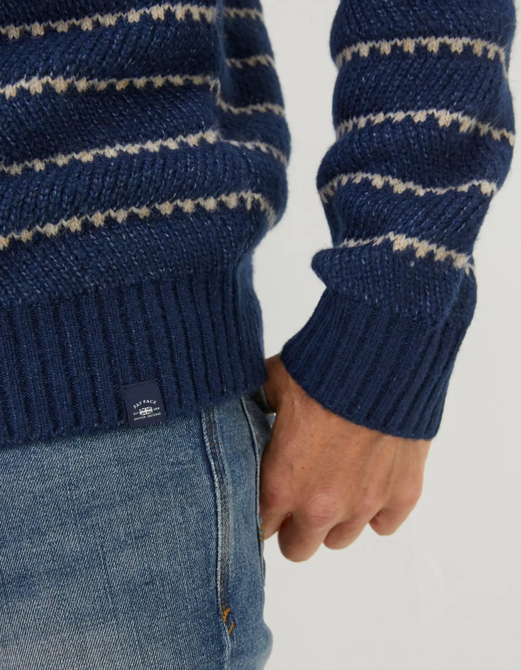 FatFace Calder Stripe Crew Jumper|Men Knitwear