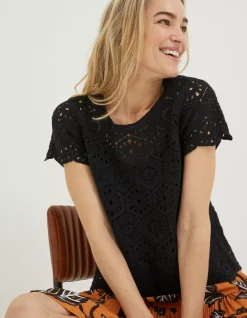 FatFace Carrie Crochet Top|Women Knitwear