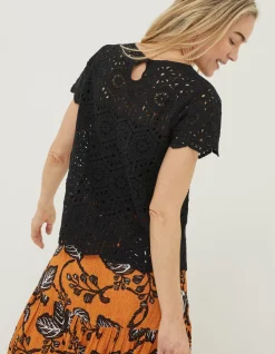 FatFace Carrie Crochet Top|Women Knitwear