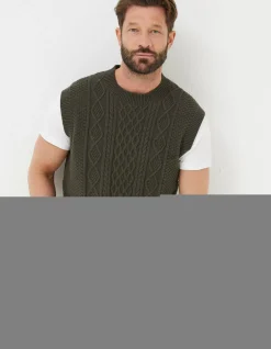 FatFace Carter Cable Knitted Tank|Men Knitwear