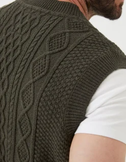 FatFace Carter Cable Knitted Tank|Men Knitwear