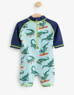 FatFace Carter Crocodile Surf Suit And Hat Set|Baby View All