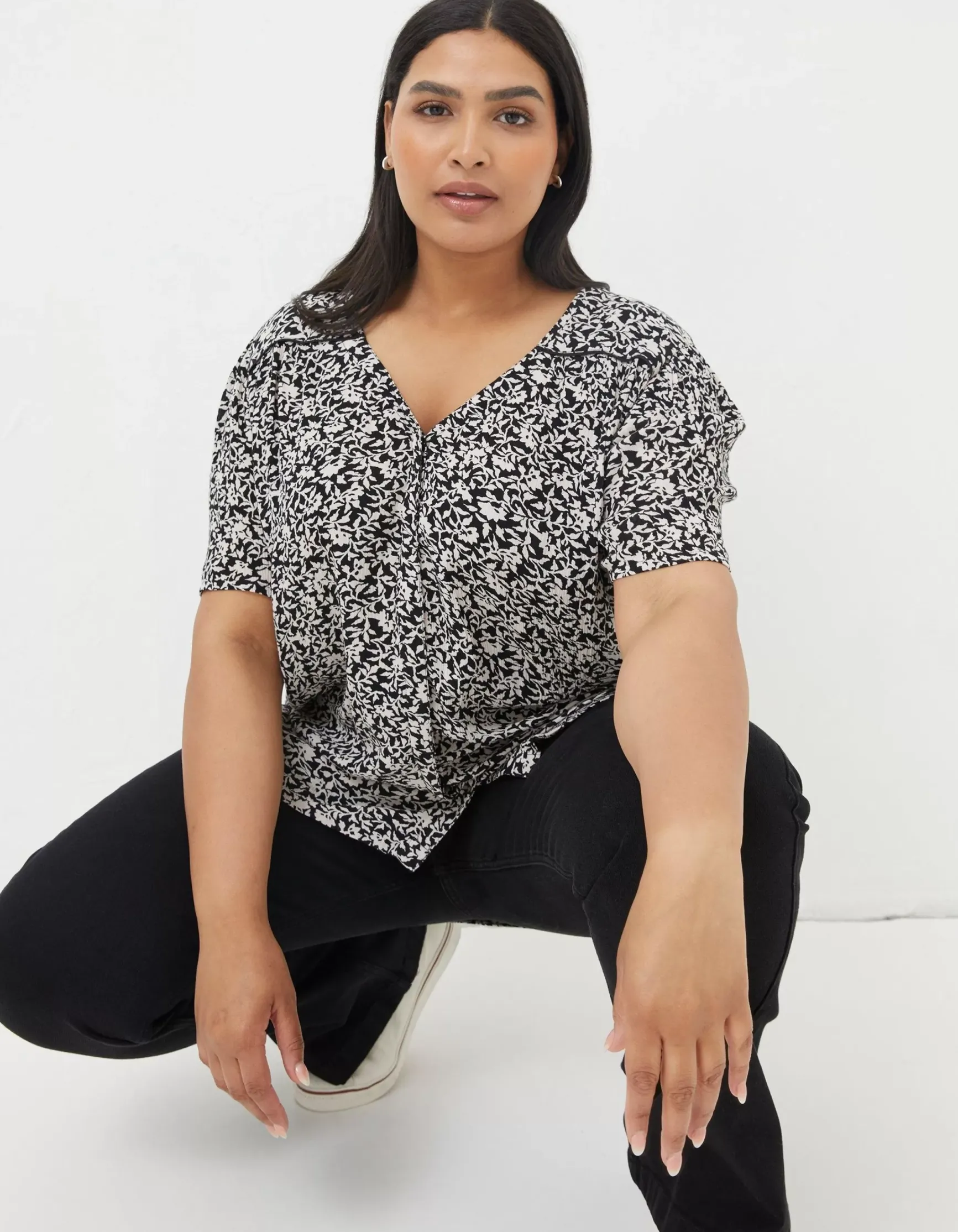 FatFace Cassidy Mono Vines Tunic|Women Shirts & Blouses