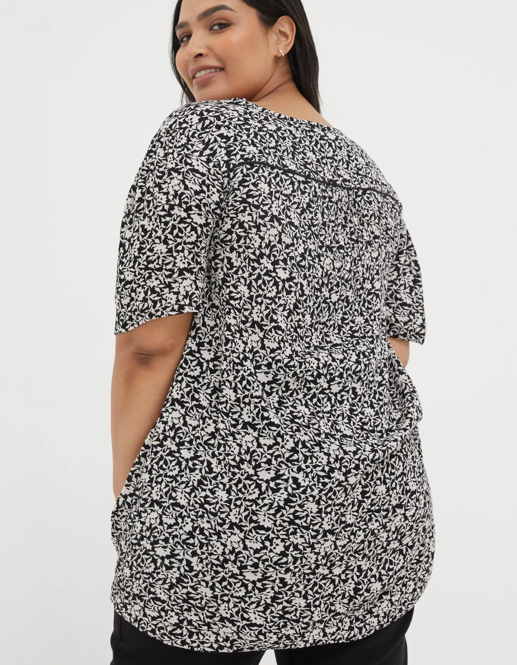 FatFace Cassidy Mono Vines Tunic|Women Shirts & Blouses