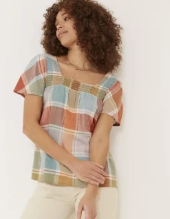 FatFace Catherine Check Blouse|Women Tops & T-Shirts