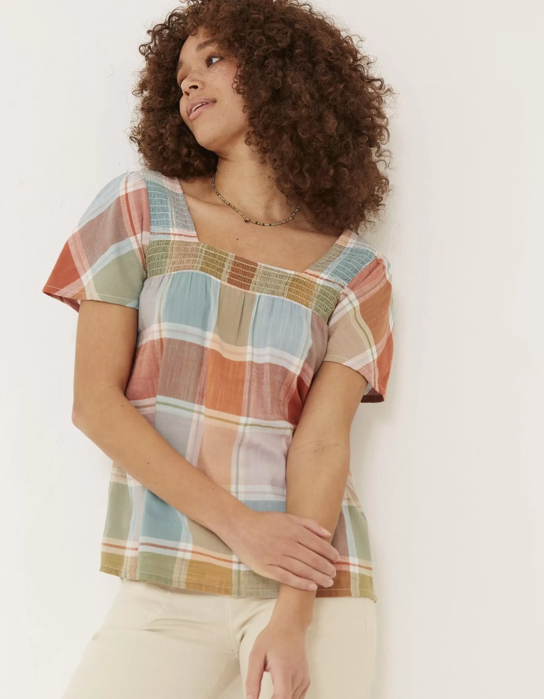 FatFace Catherine Check Blouse|Women Tops & T-Shirts