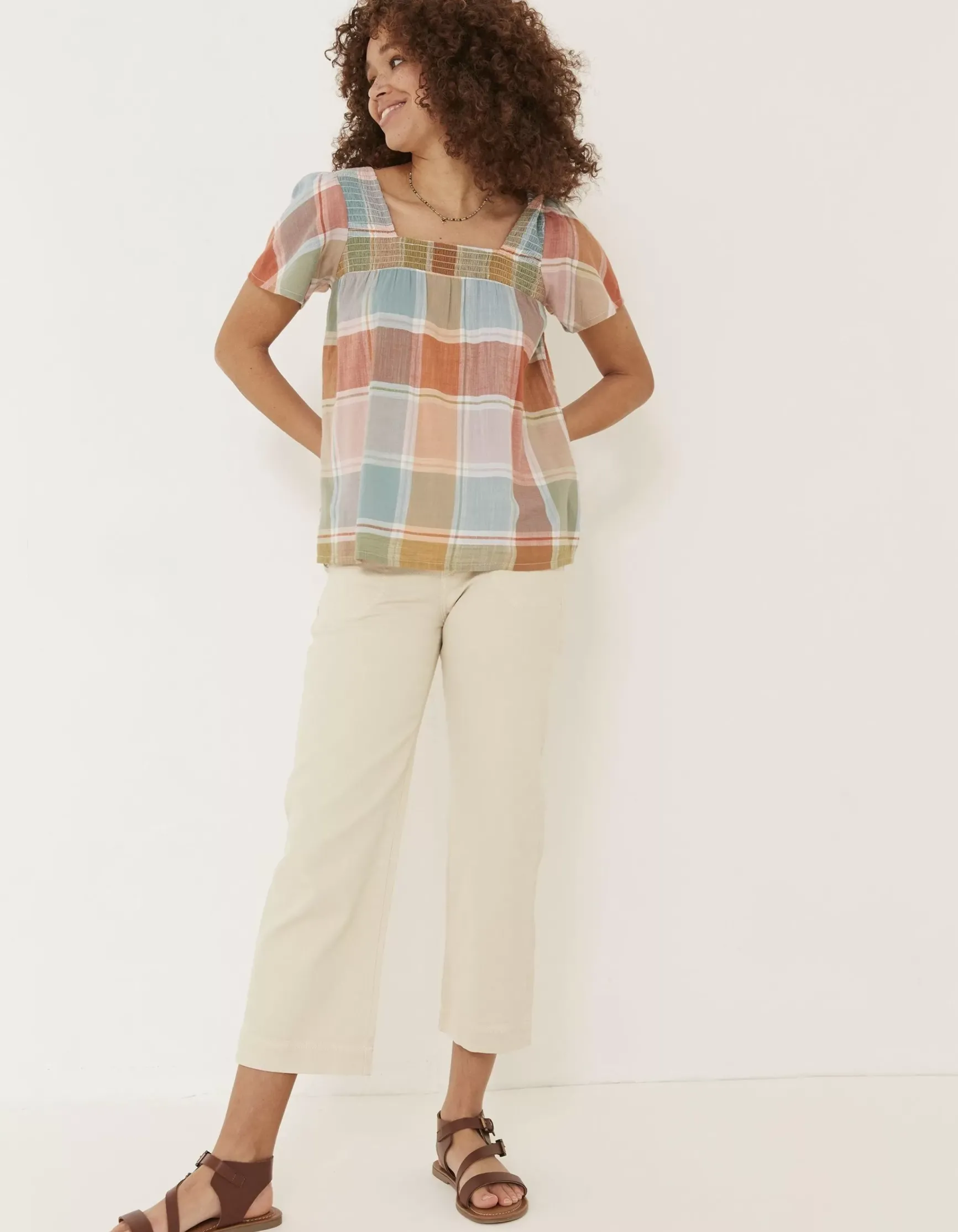 FatFace Catherine Check Blouse|Women Tops & T-Shirts